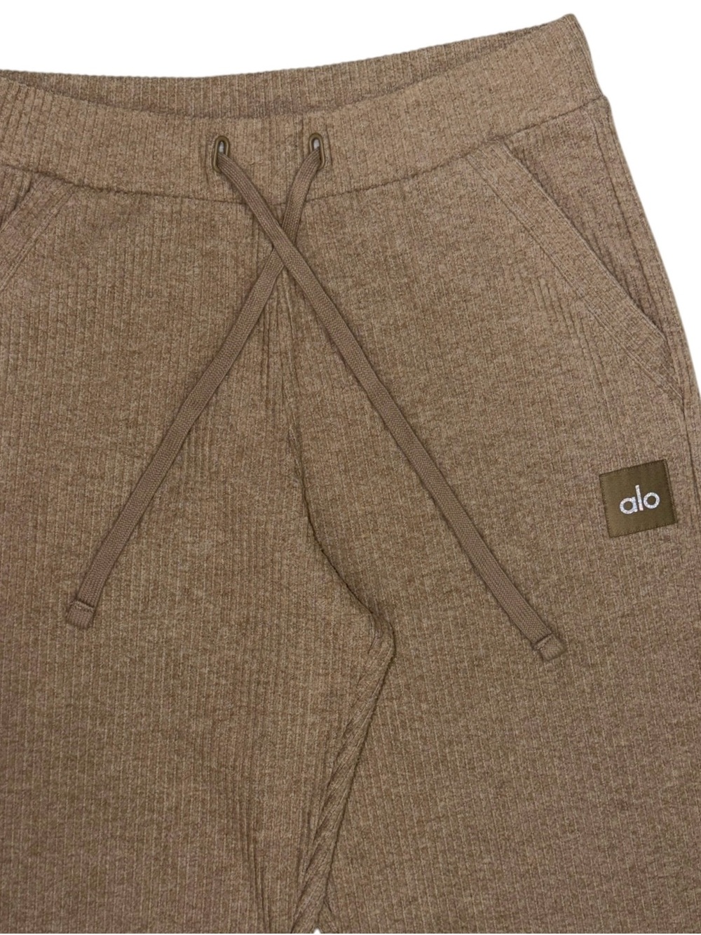 Alo Yoga Muse Sweatpants Womens Small Beige Athletic Rib Knit Jogger Corduroy